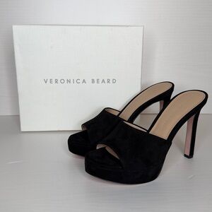 VERONICA BEARD Dali Platform Suede Stiletto Mules